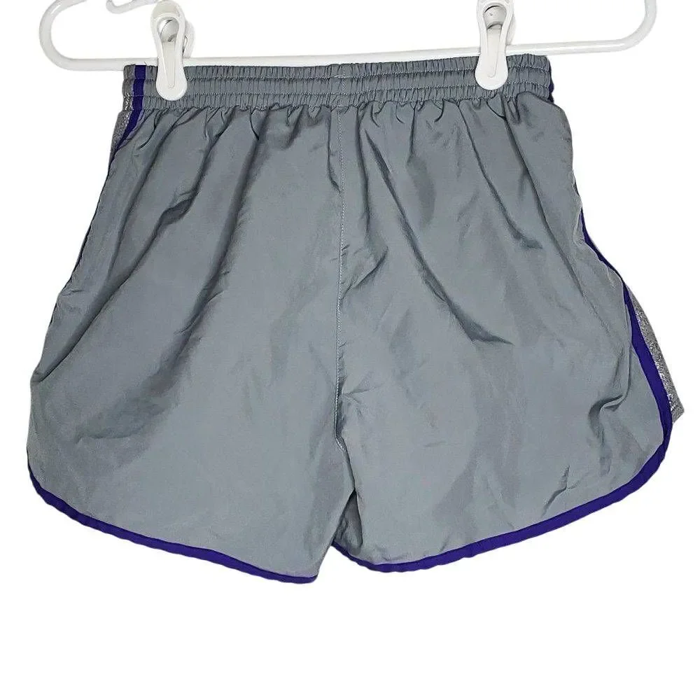 Victoria's Secret PINK Parachute Fully Lined Track Short Gray Silver and Purple‎